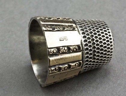 Antique Sterling Silver and Gold Thimble - Stern